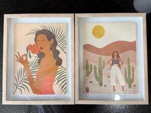 Set of 2 Stupell Industries Bohemian Woman Art Prints - Desert Cactus & Tropics